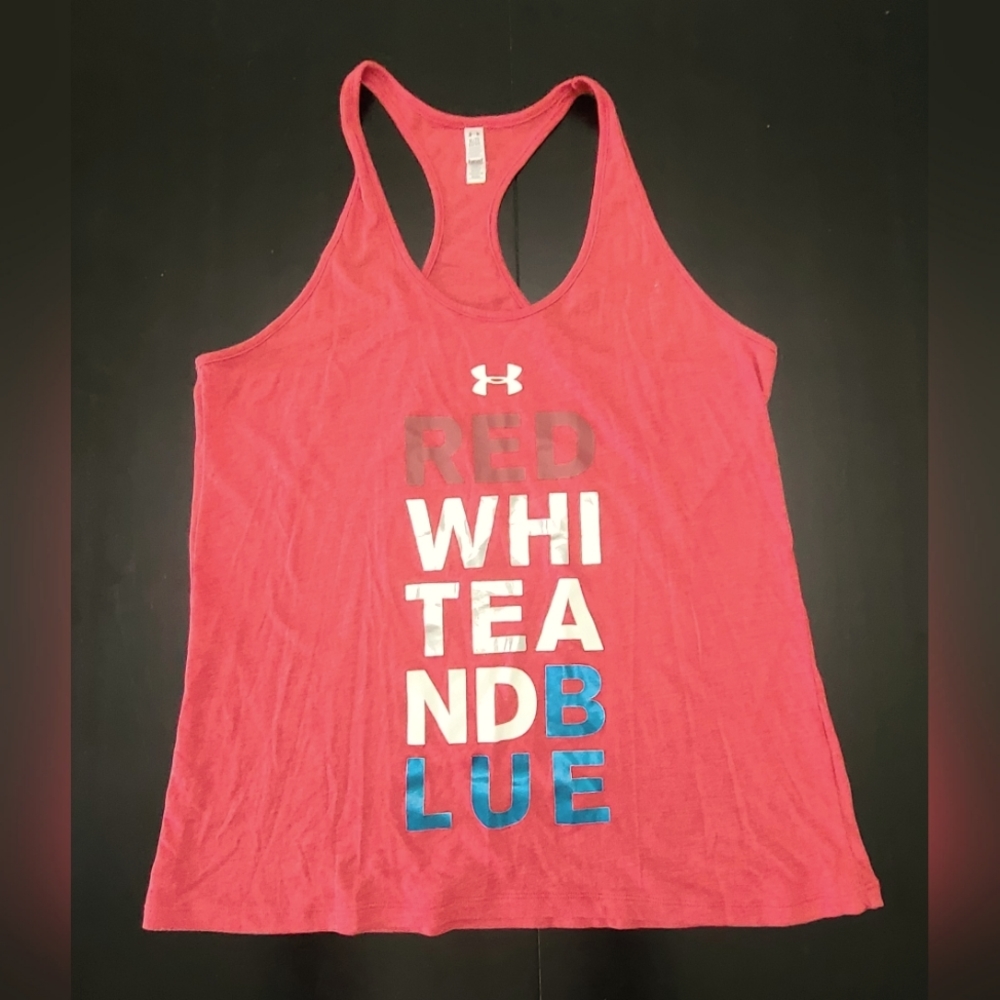 Under Armour Racerback Tank - Red/White/Blue - Size XL